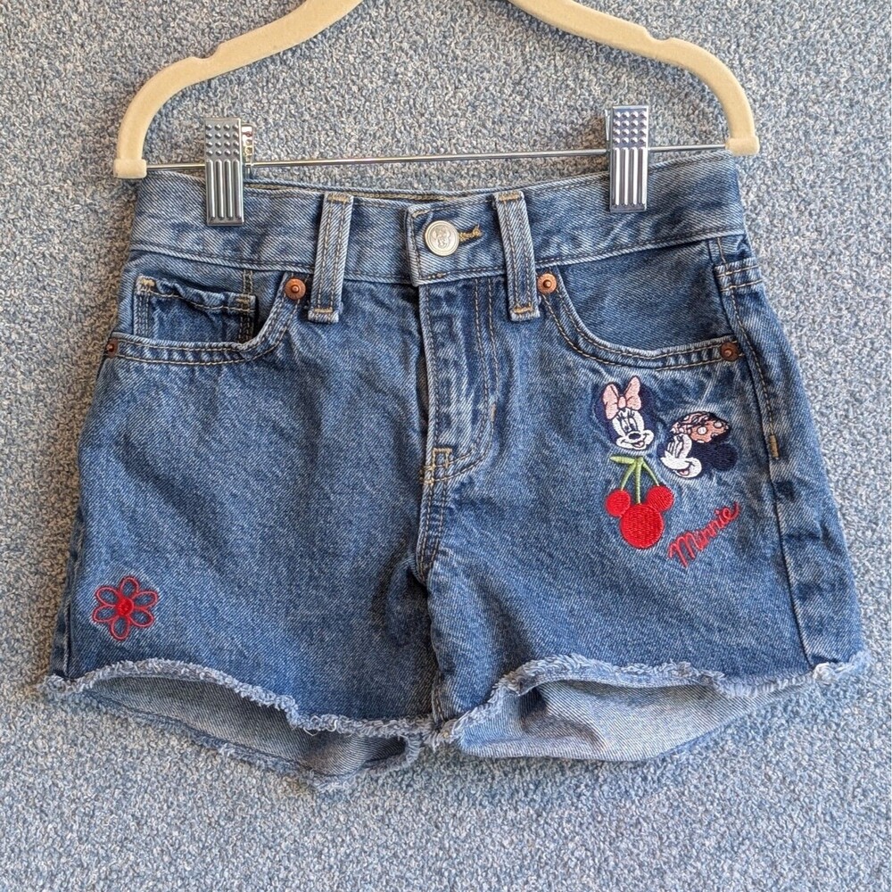 Minnie Mouse Girls Size 6 Old Navy x Disney Embroidered High Rise Denim Shorts